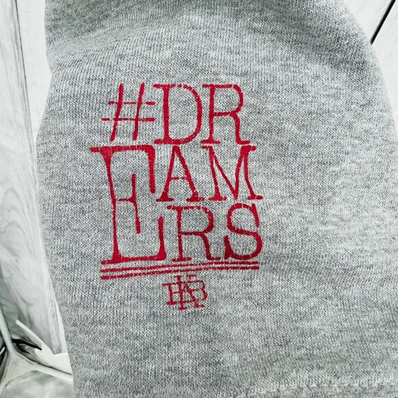 Black Kings MEDIUM These Are Hard Times for Dreamers Gray Crop Hoodie Sweater - Picture 6 of 10